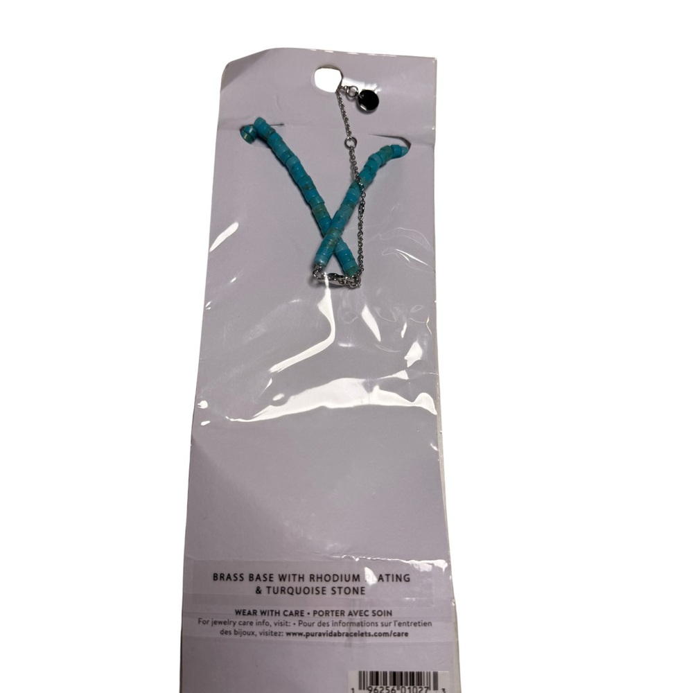 Pura Vida Turquoise and Silver Beaded Necklace - Picture 3 of 3